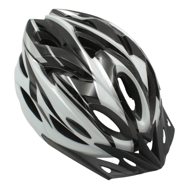 Вело шолом (54-56см) чорно-білий фото westvelo.com