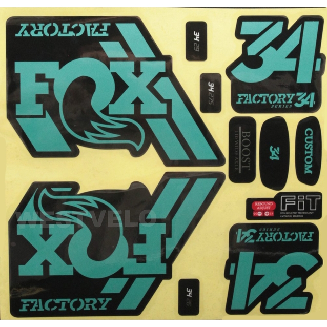 Наклейки на вилку. FOX FACTORY "прінт 19" фото westvelo.com