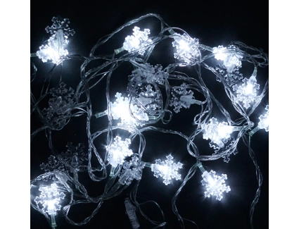 Гірлянда 5 м, 28 лампочок, «Сніжинки» біла, від мережі 220V (C 23455-101)