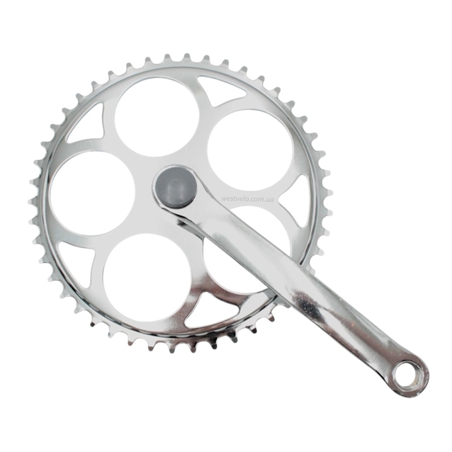 Система шатунів "28" 46Т, під квадрат, сталева нікель L-165мм. фото westvelo.com