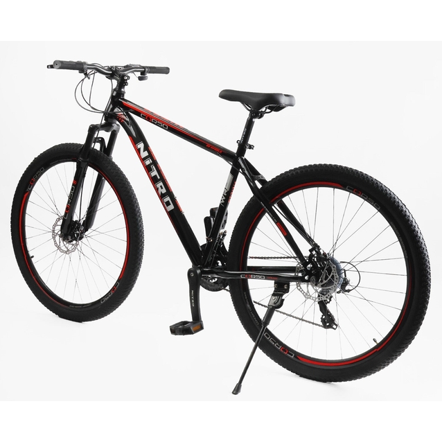 Велосипед 29 ST Corso «NEW-NITRO» NT-75188 сталь 19", (к-т SUNRUN) чорно-червоний фото westvelo.com