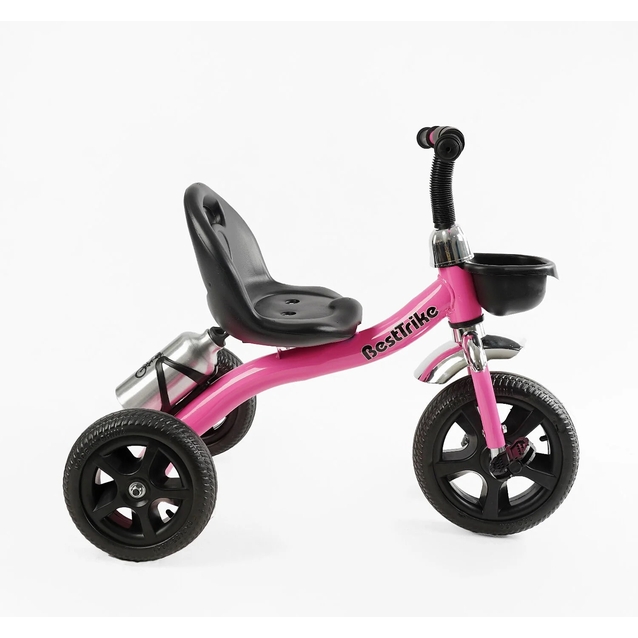 Дитячий велосипед 3-х колісний EVA (піна) Best Trike колеса 10-8, BS-14250 рожевий, сталева рама, кошик, бутилочка фото westvelo.com