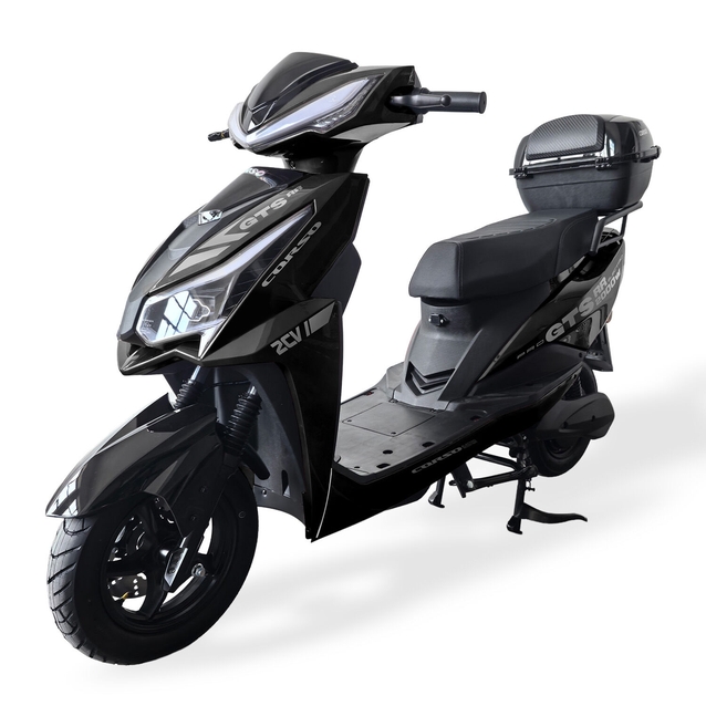 Електроскутер Corso «GTS-RR» GT-344823, двигун 2000W, акумулятор 72V/30Ah літій-залізо-фосфатний, чорний, колеса 10" фото westvelo.com