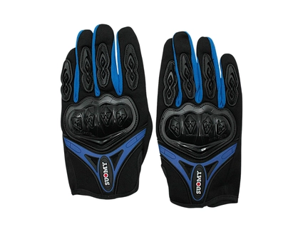 Мото рукавиці (XL) "SUOMY" (SU‑10) чорно-сині (сенсорний палець )