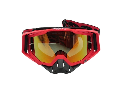 Мото окуляри Кросс-ендуро 100% 109-1-5, червоно-чорні, дзеркальний візор (class B)