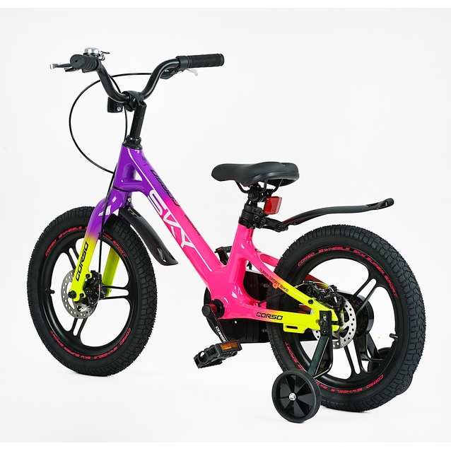 Дитячий велосипед 16 MG Corso «SKY» SK-16522, магнієва рама, рожево-фіолетовий фото westvelo.com