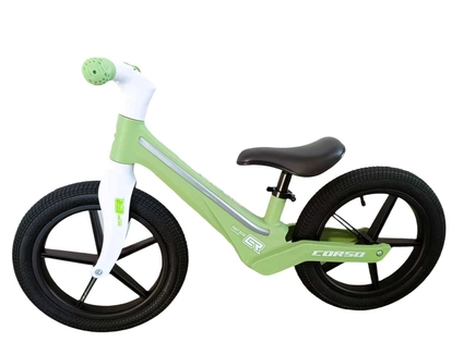 Велобіг 14 Corso надувні колеса, нейлонова рама зі світлом M-10697 салатовий