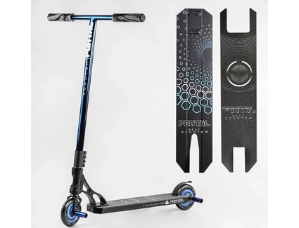 Самокат трюковий Best Scooter «PORTAL» PL-71744 синій, HIC-система, пеги, AL диск та дека, колеса PU Ø120mm, ширина керма - 58 см
