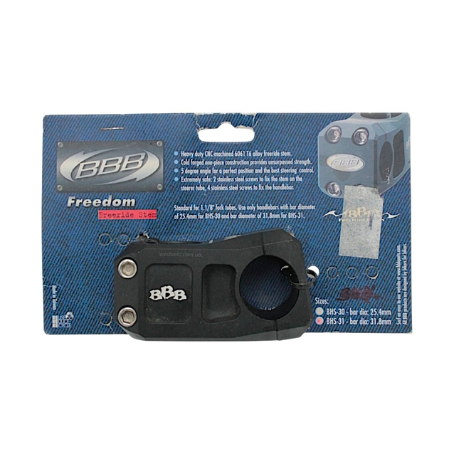 Винос руля на безрізьбову вилку AL. Ø28.6-Ø28.6мм, L-50мм, BBB (FR BHS-31), чорний матовий фото westvelo.com