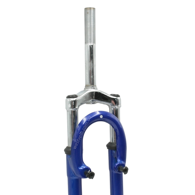 Вилка 26 аморт. різьб. китай V-brake шток L-200mm р.з L-100mm синя фото westvelo.com