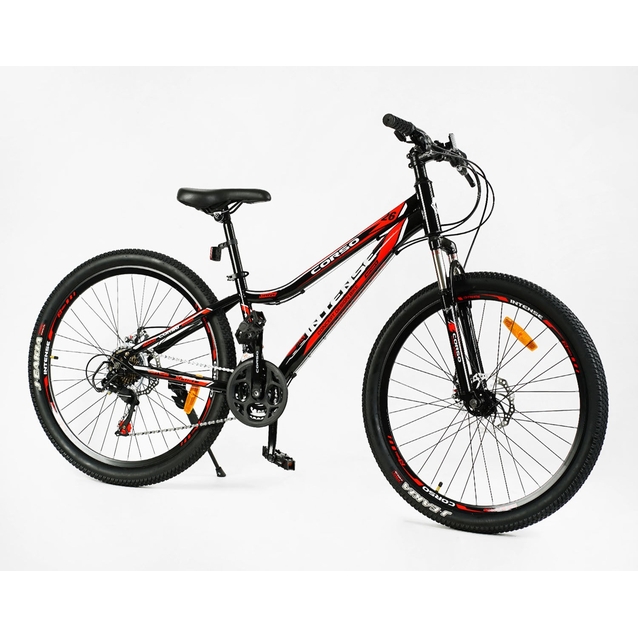 Велосипед 26 ST Corso «INTENSE» NT-26573 сталь 13", (к-т Saiguan) чорно-червоний фото westvelo.com