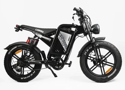 Електрофетбайк 20 ST Corso «KOMODO MAX» KM-84309 сталь, двигун 1200W, акумулятор 60V 21Ah літієвий, (к-т SHIMANO) чорний, литі колеса