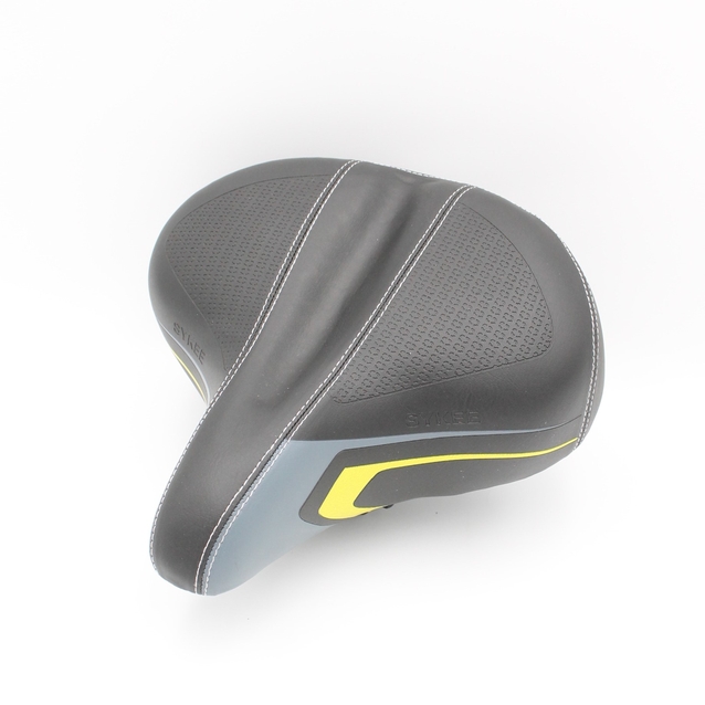 Сідло на пружинах AVANTI № 53 (Sykee) широке, чорно-сіро-жовте (48) фото westvelo.com