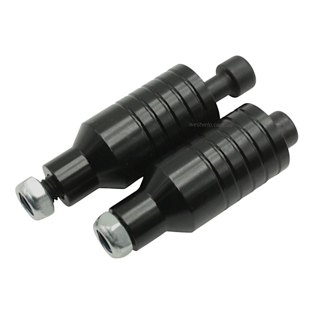 Пеги трюкового самоката AL. анодовані, чорні, L-5.5 см (6101) фото westvelo.com