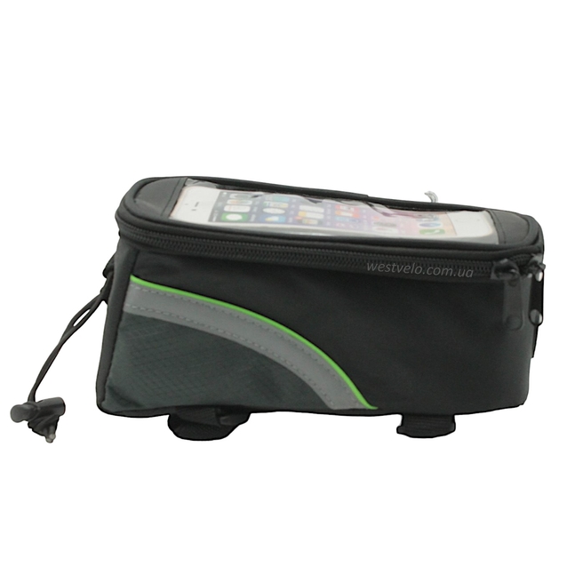 Сумка на раму + місце для телефону  зелена фото westvelo.com