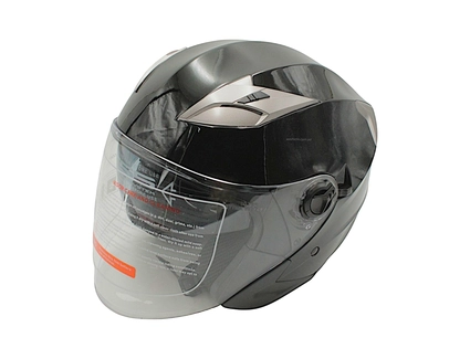 Мото шолом, відкритий (S) (55-56см) BLD-708 чорний глянець з відкидними окулярами