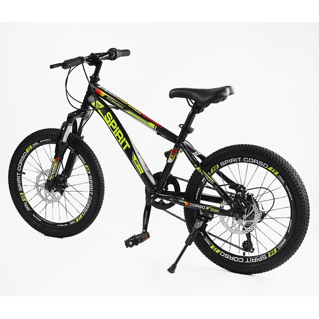 Велосипед 20 ST Corso «SPIRIT» ST-20946 сталь 12", (к-т SHIMANO) чорно-жовтий фото westvelo.com