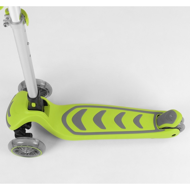 Самокат дитячий 3-х колісний, Best Scooter 46987 салатовий, колеса PU Ø120mm/80mm зі світлом, складне алюмінієве кермо фото westvelo.com