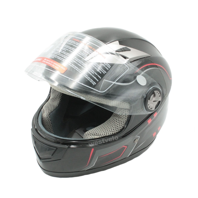 Мото шолом, закритий (XS) F2 830-1 Інтеграл, Neon red #1, чорний глянець фото westvelo.com