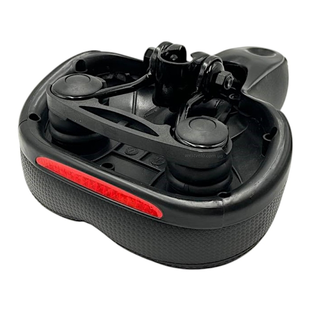 Сідло на демпферах з отвором № 19, чорне з катафотом (128) фото westvelo.com