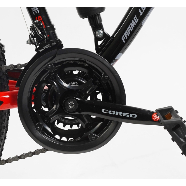 Велосипед 26 ST Corso «REND» RD-19087 сталь 15", (к-т SHIMANO) чорно-червоний фото westvelo.com