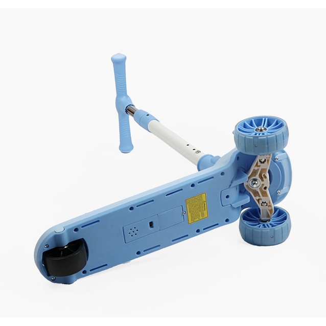 Самокат дитячий 3-х колісний Skyper KR-11/6093 синій, колеса PU Ø125mm/40mm зі світлом, музика та підсвічування платформи, кермо складне фото westvelo.com