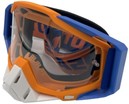 Мото окуляри Кросс-ендуро "MO-6" синьо-помаранчеві з прозорими лінзами фото westvelo.com