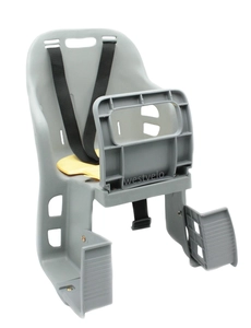 Крісло дитяче, пластик, на зад. багажник, "JLD" з м'ягкою підкладкою, сіре