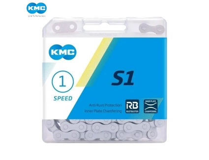 Ланцюг одношвидкісний 112 ланок KMC (S1) Z410 пластик + замок (1/2Х1/8Х112L)
