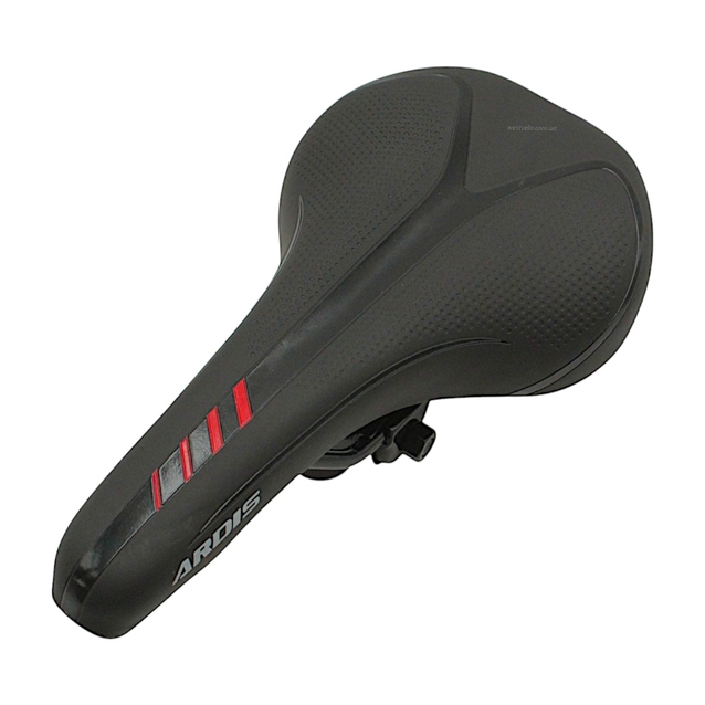 Сідло мтв ARDIS № 776, чорне з червоними смужками (270х145) фото westvelo.com