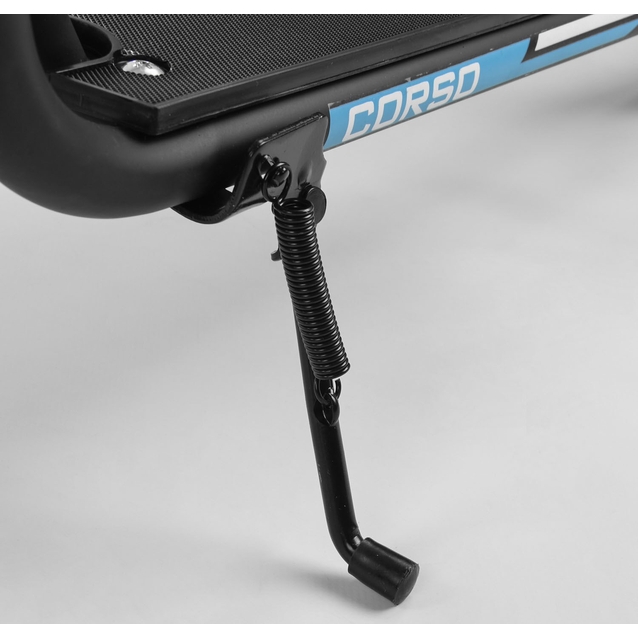 Самокат дитячий 2-х колісний, надувні колеса 16-12 Corso МХ 40902 чорно-блакитний, ручне переднє гальмо фото westvelo.com