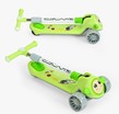 Самокат дитячий 3-х колісний, Skyper JW-28802 салатовий, зі світлом, українське озвучування, складне кермо, музика та підсвічування платформи фото westvelo.com