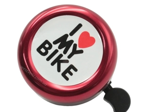 Дзвінок «I LOVE MY BIKE» алюмінієвий червоний