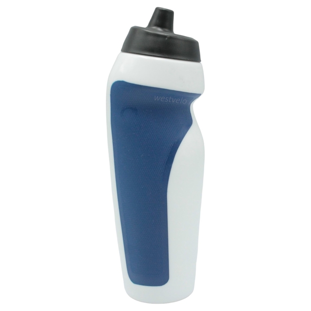 Фляга 650 ml харч.пластик, біла з синіми вставками фото westvelo.com