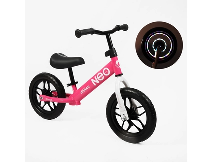 Велобіг 12 Corso, колеса - EVA (піна), сталева рама «NEO» EN-28197 рожевий, підставка для ніг