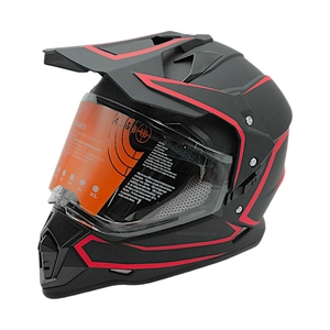 Шолом, закритий крос/ендуро (L) (59-60) АТV Forsage Rider 035 чорно-червоний матовий з дашком вмонтовані окуляри