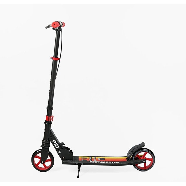 Самокат дитячий 2-х колісний, PU Best Scooter «RIO» R-80960 червоний, Ø145mm, передній амортизатор, AL гальмо фото westvelo.com