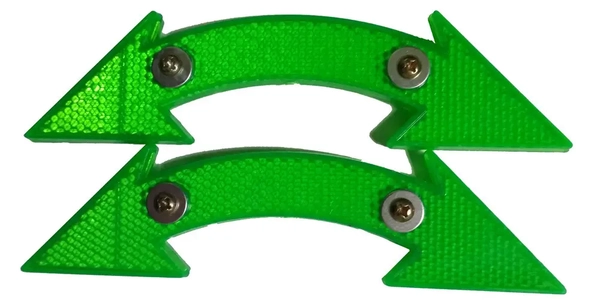 Катафот на спиці пластмасовий "Стрілка" зелений