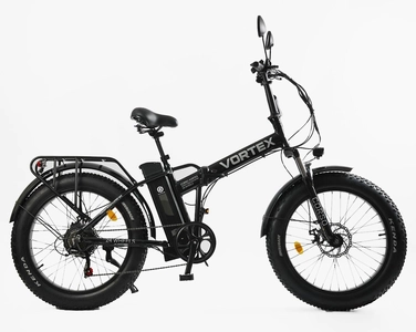 Електрофетбайк 24 AL Corso «VORTEX» TX-78950 алюміній, складний, двигун 500W, акумулятор 48V13Ah літієвий (к-т SHIMANO) чорний