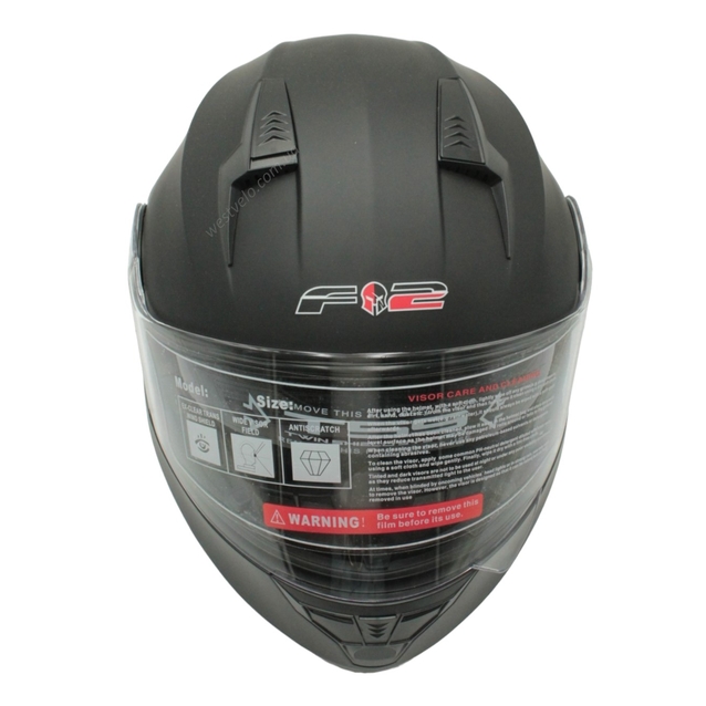 Мото шолом, трансформер (S 55-56) F2 162 чорний, матовий з відкидними окулярами фото westvelo.com