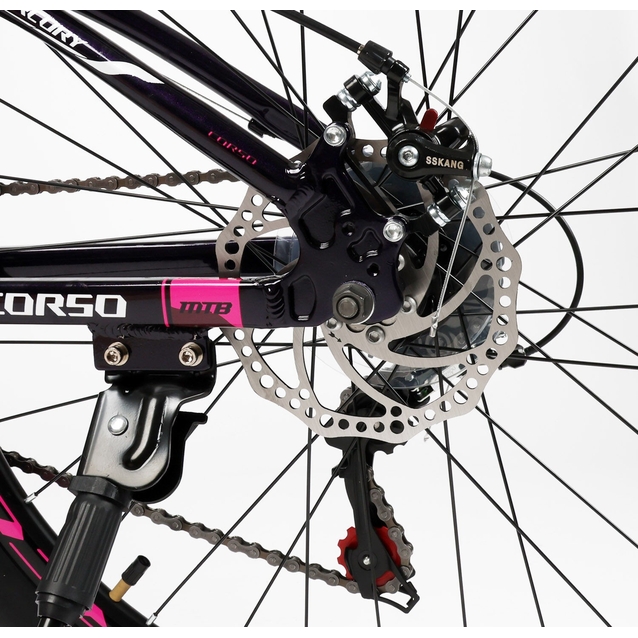 Велосипед 26 AL Corso «MERCURY» MR-26852 алюміній 13", (к-т SHIMANO) чорно-рожевий фото westvelo.com