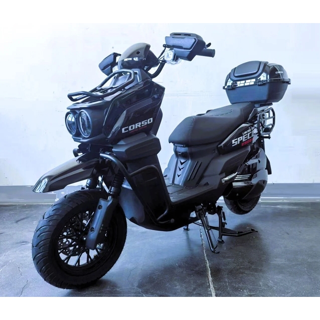 Електроскутер Corso «SPECIAL RS» SP-400741, двигун 2999W, акумулятор 72V 50Ah літій-залізо-фосфатний, чорно-червоний, колеса 12" фото westvelo.com