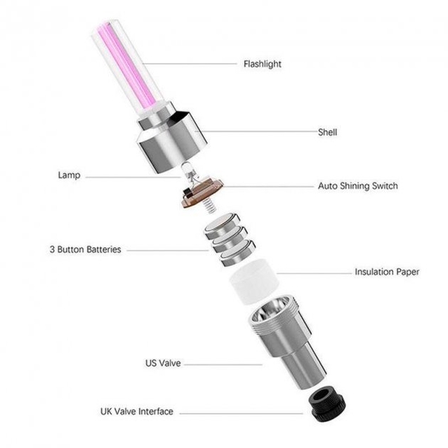 Мигалка-ковпачок на ніпель колеса прозора (рожева) фото westvelo.com