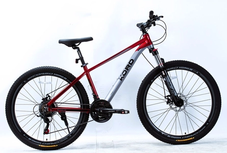 Велосипед 27.5 AL Corso «KORD» KD-27107 алюміній 15.5", (к-т SHIMANO) червоно-срібний