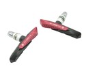 Колодки гальмівні V-brake BARADINE 959V зміщений центр чорно-червоні фото westvelo.com