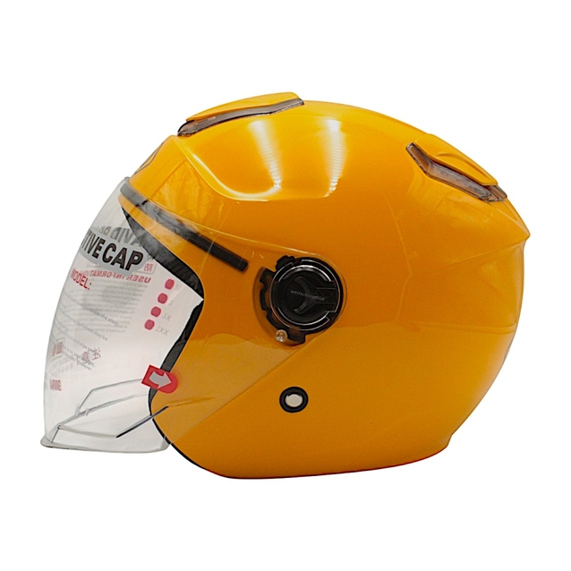 Мото шолом, відкритий (L 59-60) "DAVID" D018 жовтий глянцевий фото westvelo.com