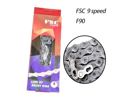 Ланцюг спорт 9 передач FSC нікель, (F90 1/2x3/32) 116 ланок + замок
