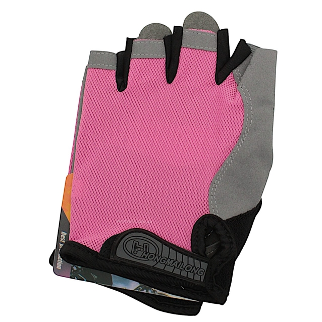 Рукавиці "XL" (22-23 см) HONGMAILONG GEL рожево-сірі (357) фото westvelo.com
