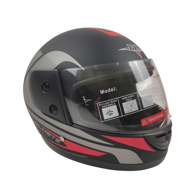 Мото шолом, закритий (S 55-56) BLD "HELMETS" чорно-червоний, матовий (825) фото westvelo.com