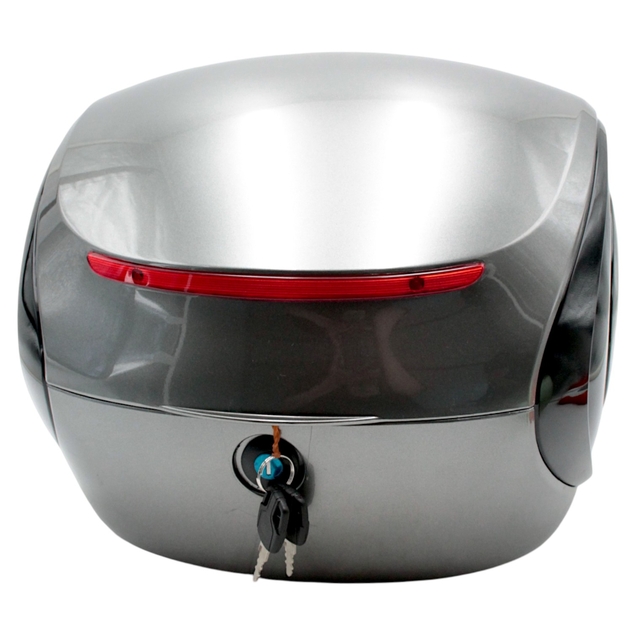 Кофр (багажник) для мотоцикла задній LIPAI (350х350х260) 32L сірий глянцевий, крапля фото westvelo.com